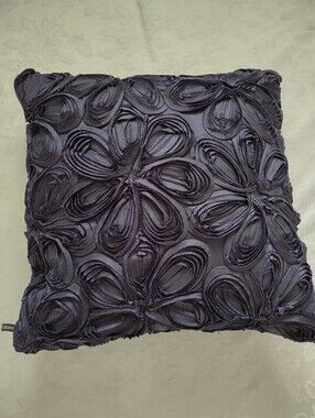 Eggplant Purple Rosette Duck Feathers Pillow Rodeo Home